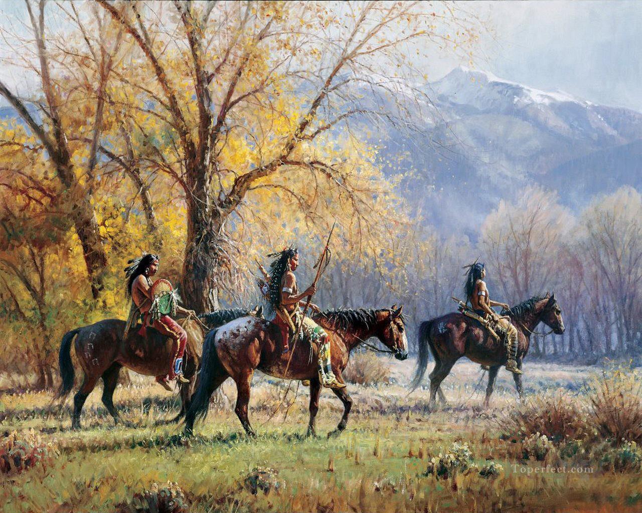 西部アメリカン・インディアン 27油絵